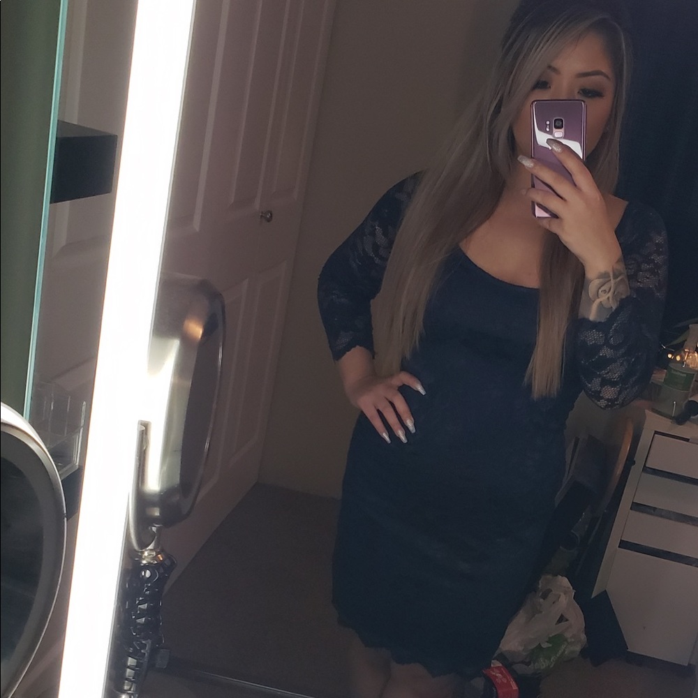 Navy lace dress